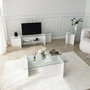 Hanah Home Lily - Mesas Nido de Vidrio Templado Blanco